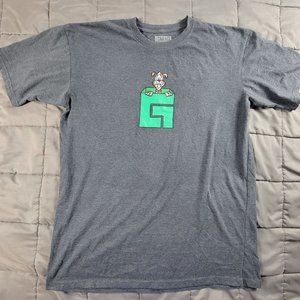 Jacks Garage Mens XL Gray Short Sleeve T Shirt Dog Print Casual Comfort Funny